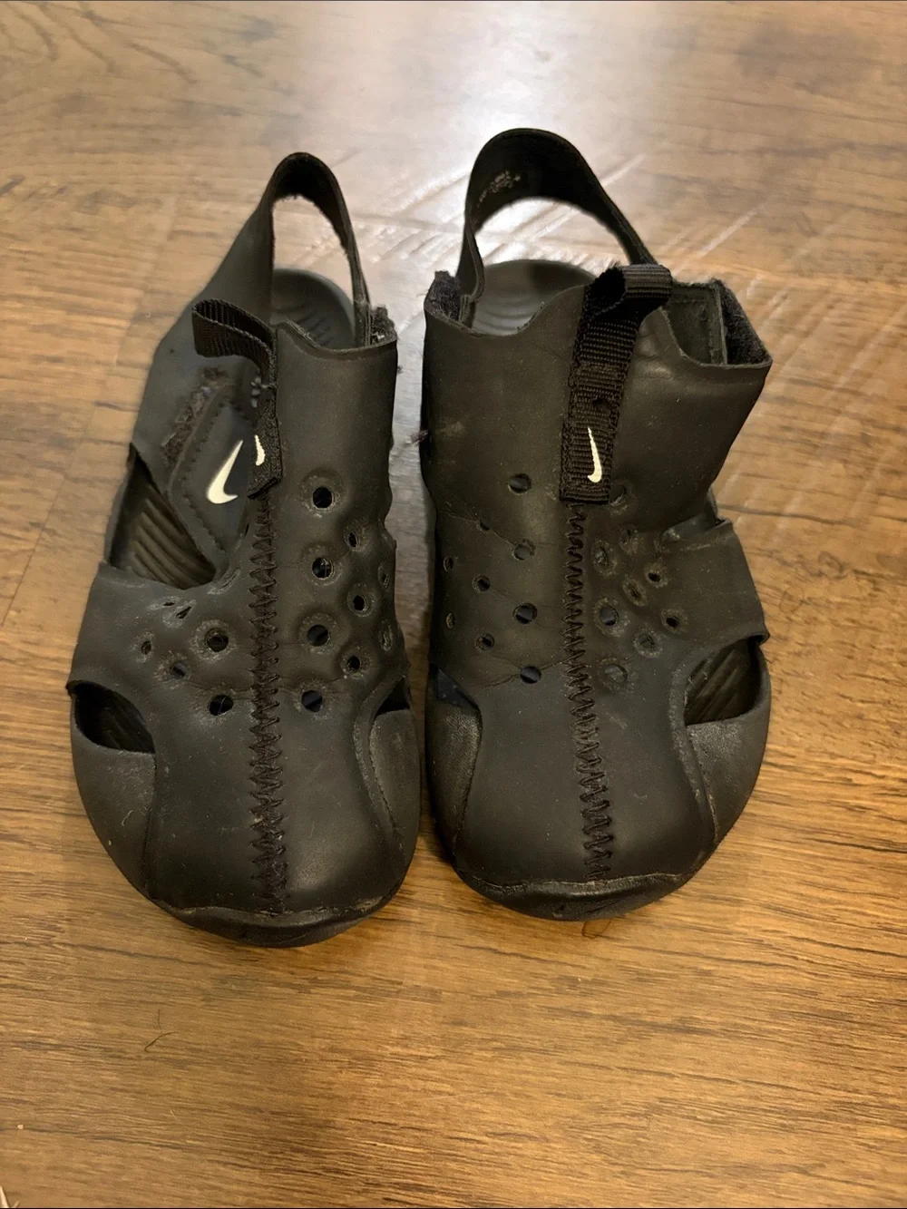 Nike Black Kids Water Shoes with White Swoosh